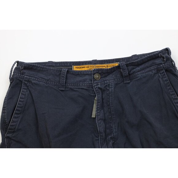Vtg 90s Y2K Abercrombie & Fitch Mens L Heavy Paratrooper Surplus Cargo Shorts - Picture 2 of 15